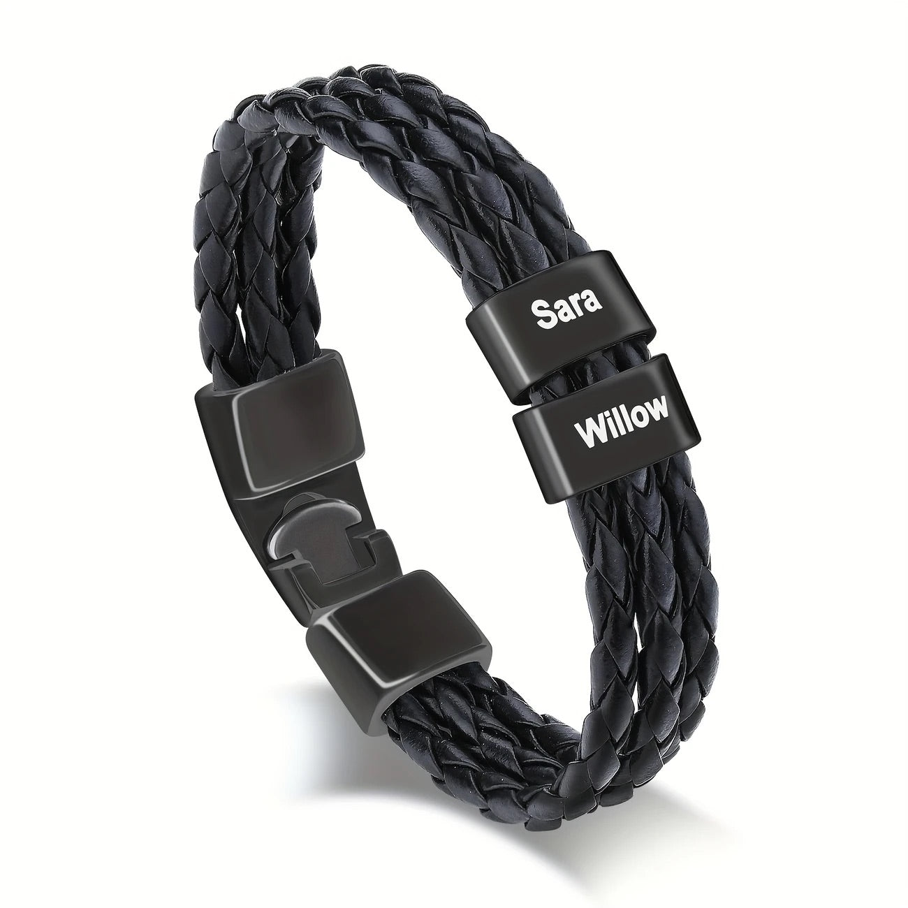 Men's Personalized Leather Bracelet with Engraving Father's Day Gift for Him