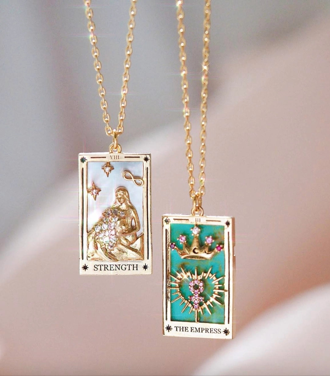 Tarot Card Necklace 18K Plated Tarnish Proof Waterproof Hypoallergenic Stainless Steel