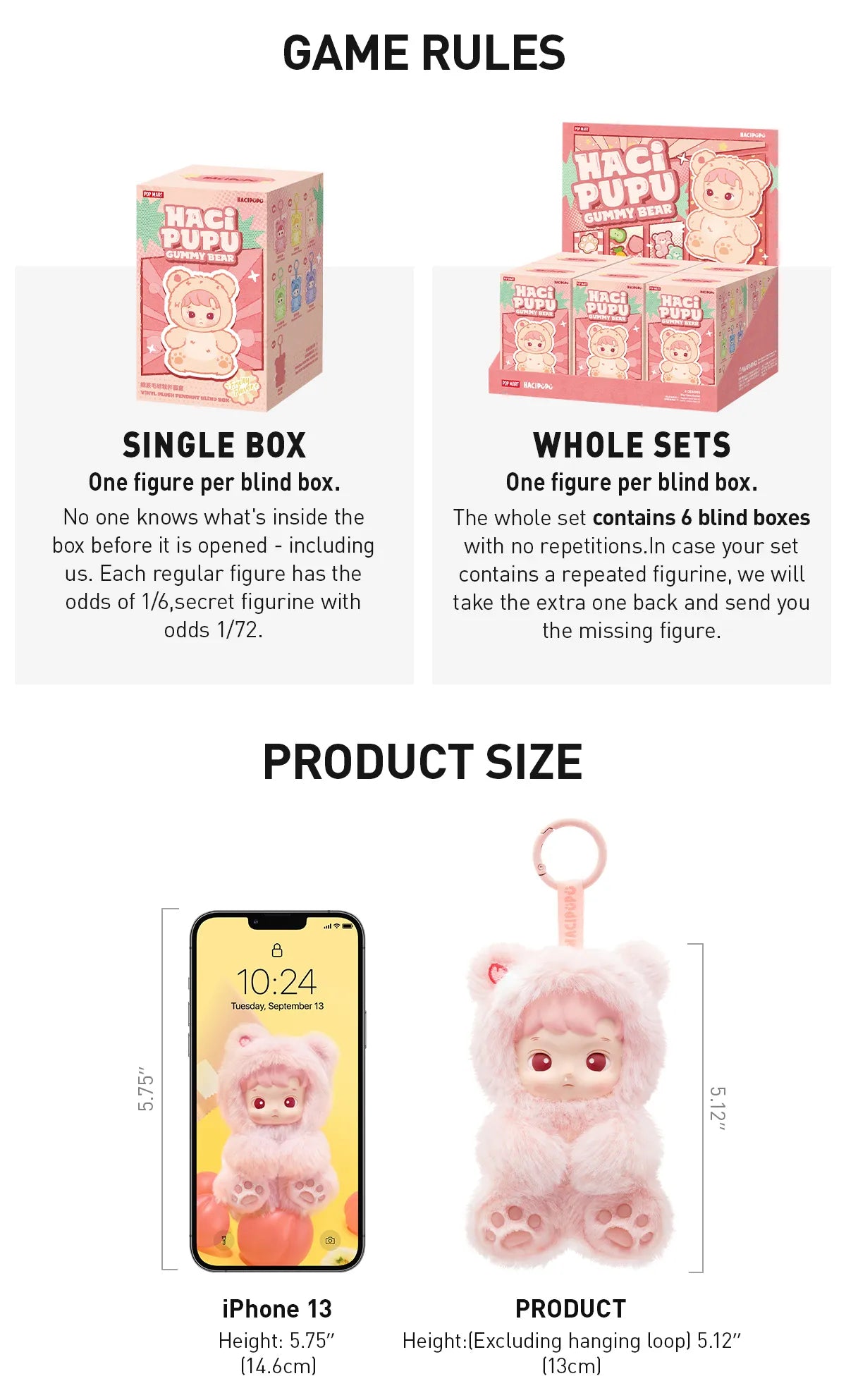 HACIPUPU Gummy Bear Vinyl Plush Pendant Blind Box