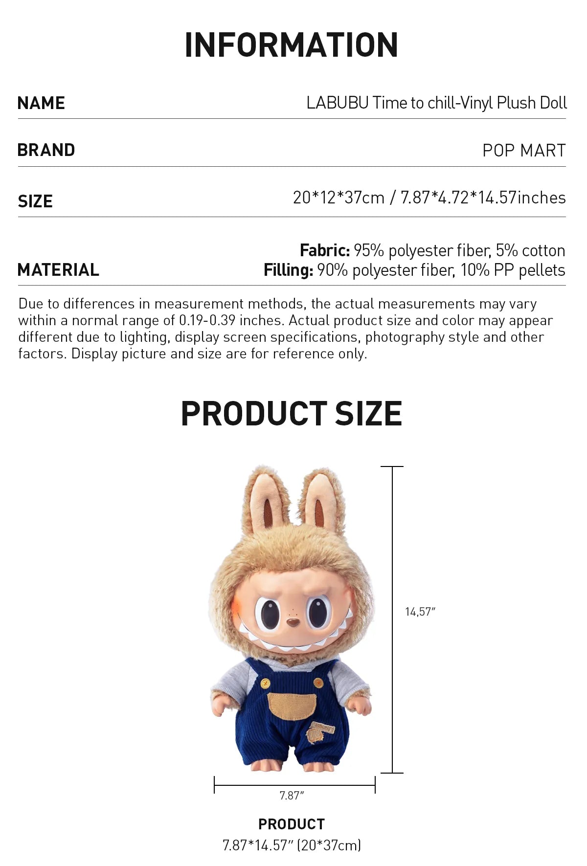 LABUBU Time to chill Zimomo Authentic Pop Mart Vinyl Plush Doll