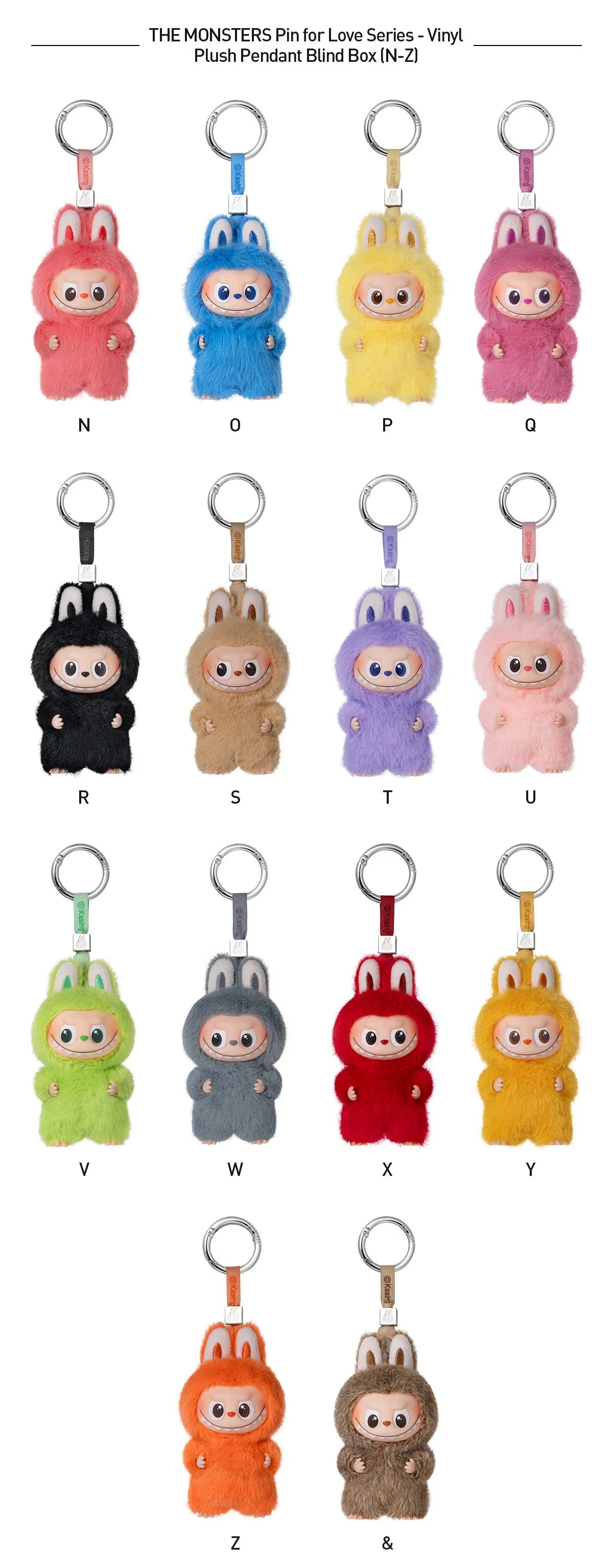 Labubu Pin for Love Series THE MONSTERS Vinyl Plush Pendant Blind Box (A-M)