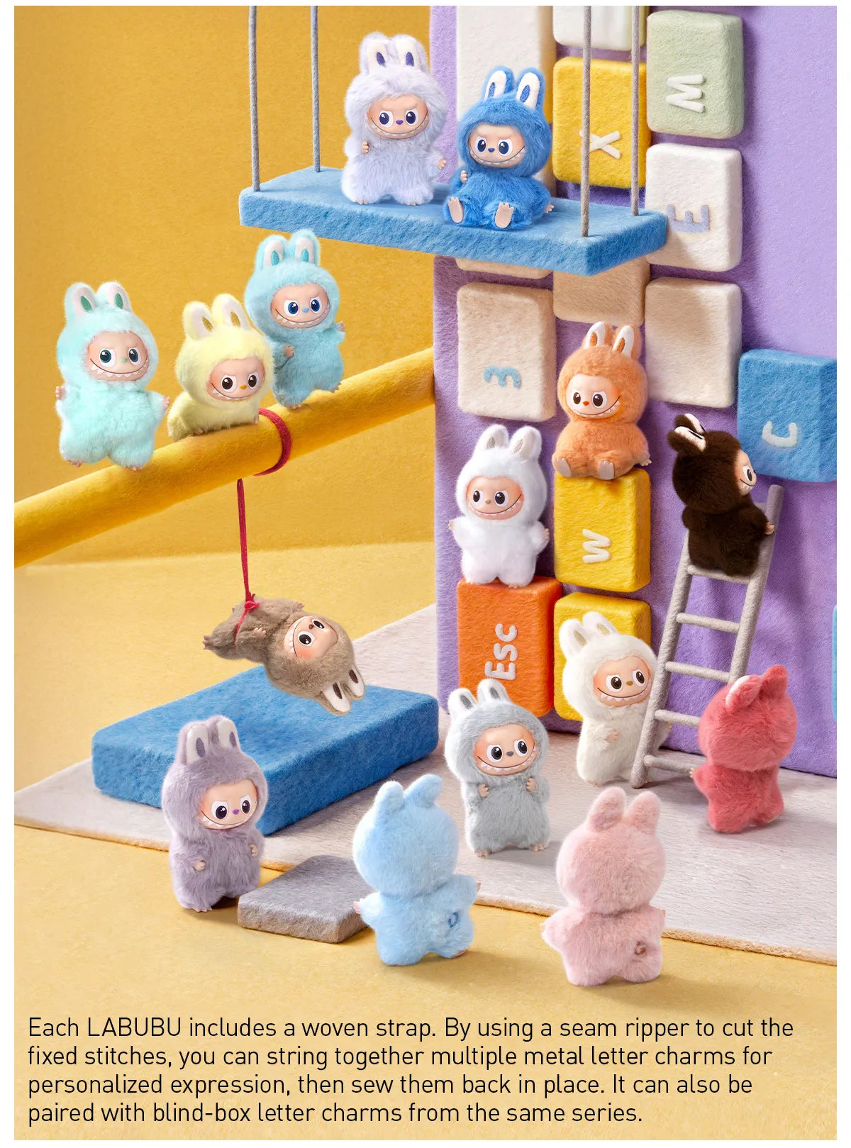 Labubu Pin for Love Series THE MONSTERS Vinyl Plush Pendant Blind Box (N-Z)
