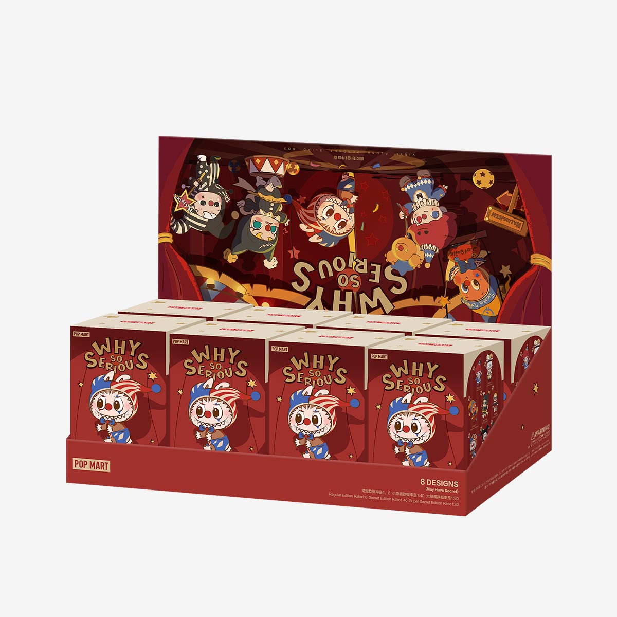 WHY SO SERIOUS Labubu Pop Mart Authentic Series-Vinyl Plush Pendant Blind Box