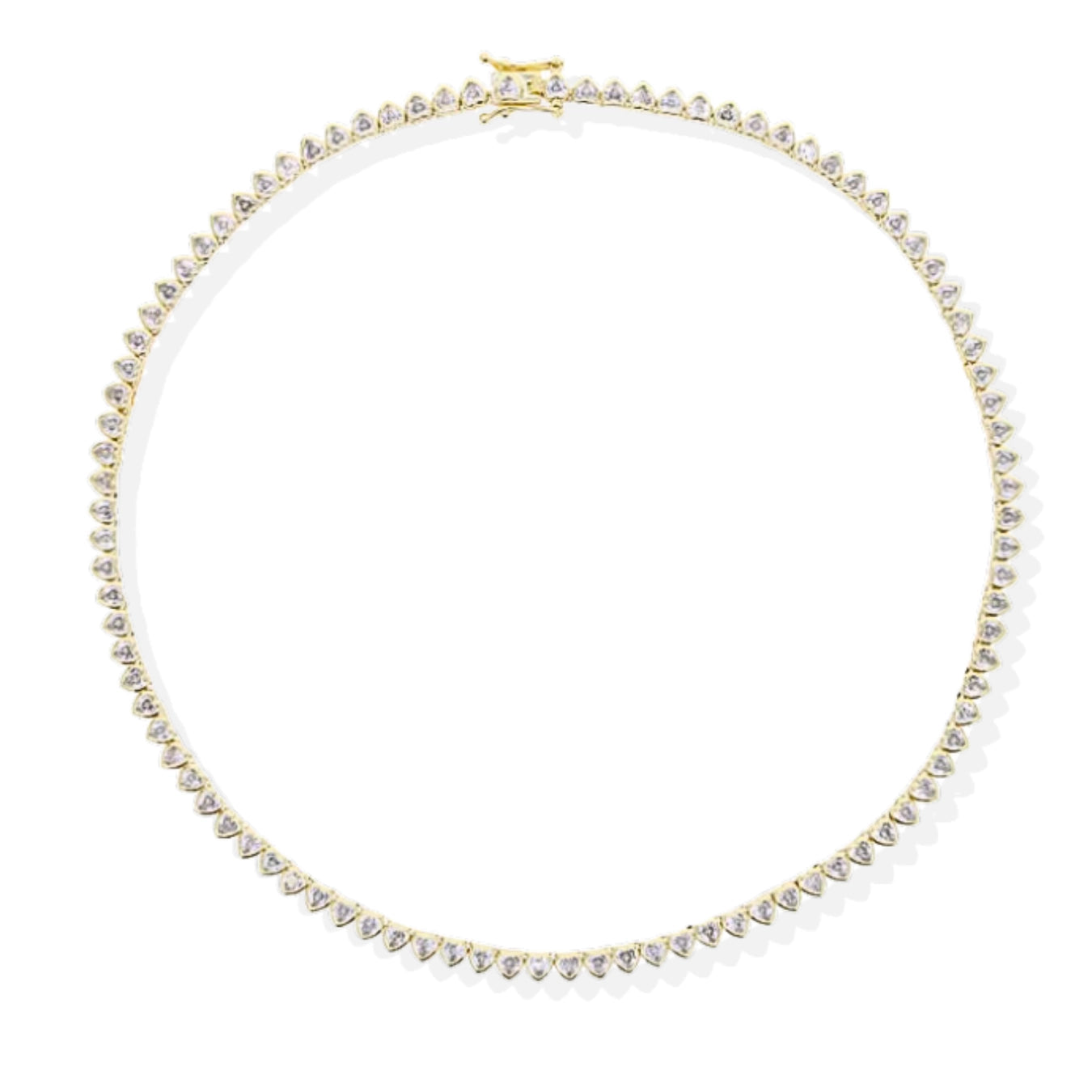Heart Tennis Necklace Bezel Design