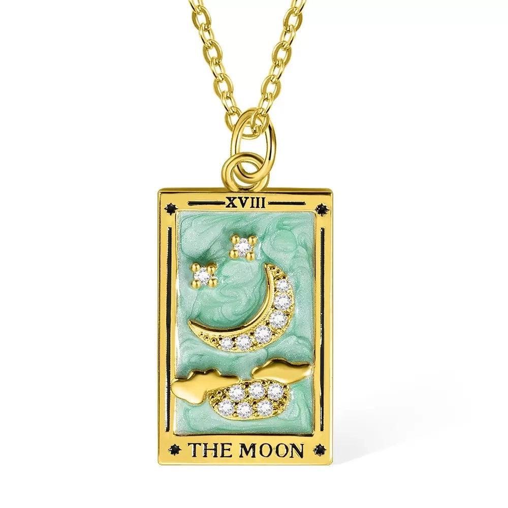 Tarot Card Necklace 18K Plated Tarnish Proof Waterproof Hypoallergenic Stainless Steel