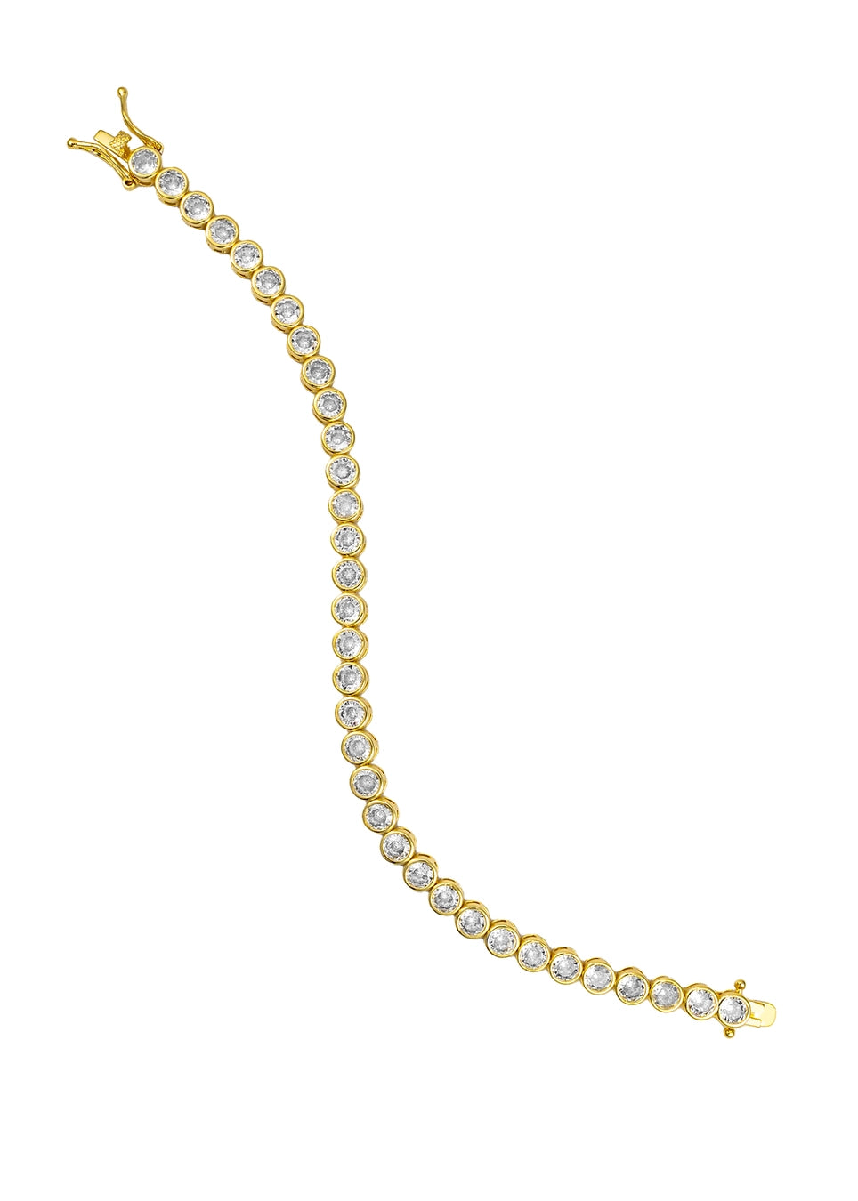 Round Bezel Tennis Necklace "16