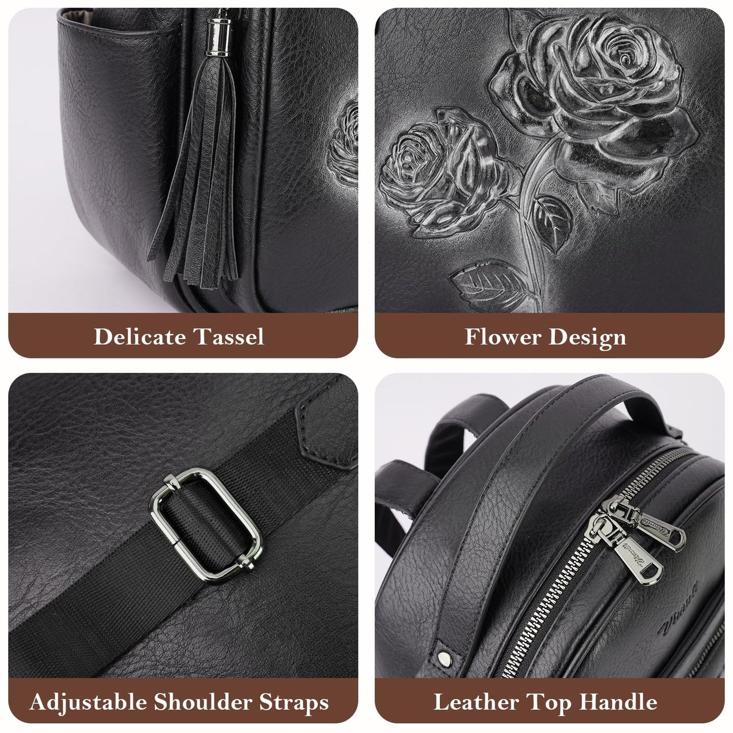 Mini Mochila Bolso para Mujeres, Mochila Pequeña de Cuero Vegano Repujado, Mochilas de Moda, Mochilas de Día, Bolso de Hombro, Pequeño, Moderno