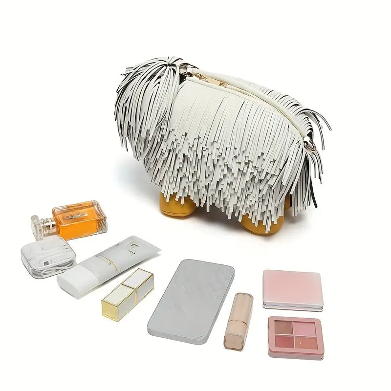 Dog-Shaped Fuzzy Crossbody Bag Funny Purse