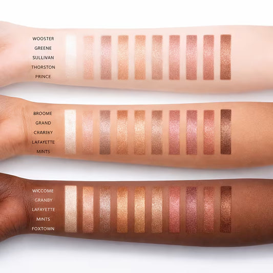14-Color Metallic Eyeshadow Palette Nude Rose Golden Bronze Blendable Shimmer Shades