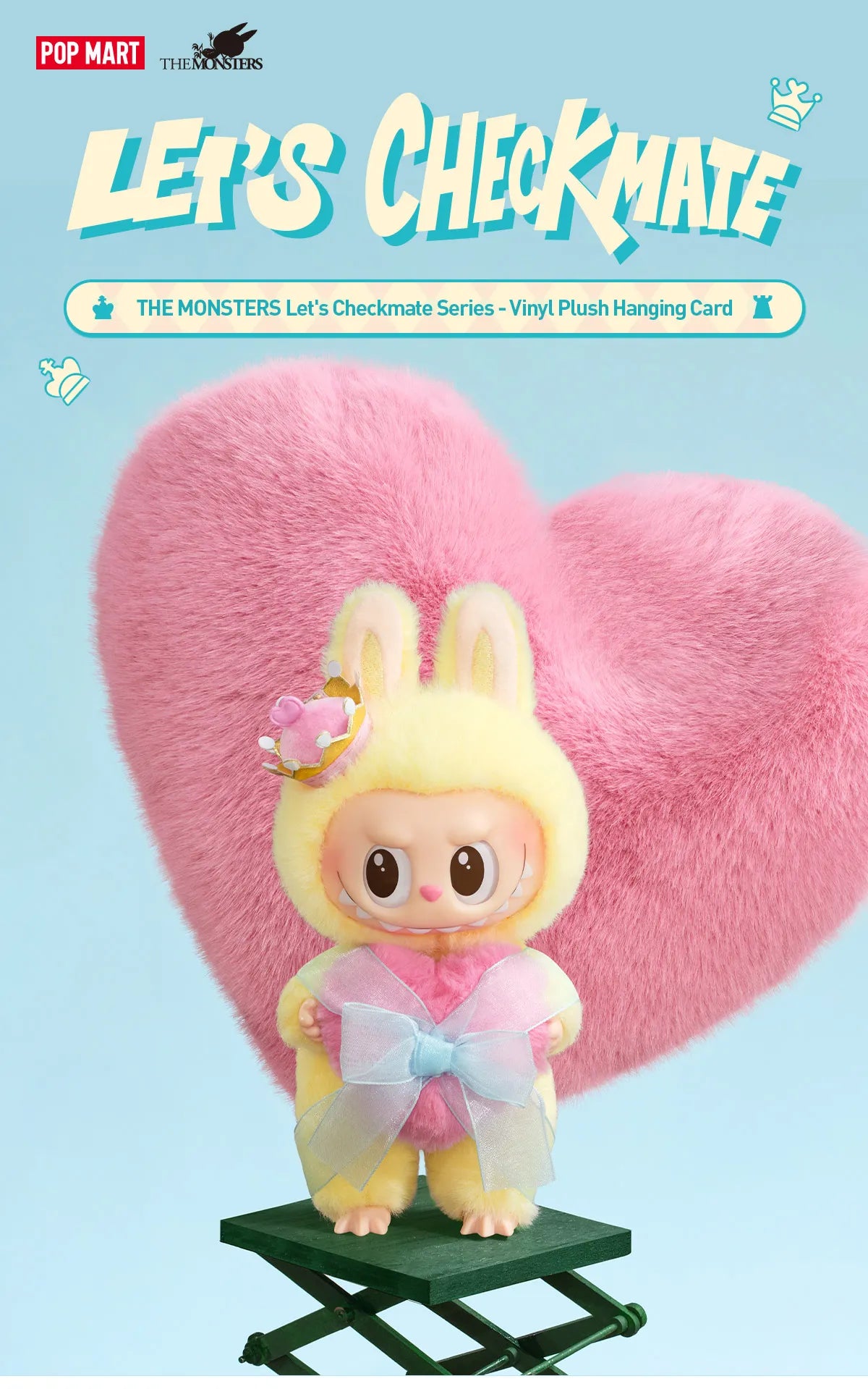 Labubu THE MONSTERS Let's Checkmate Series Pop Mart Authentic Vinyl Plush Hanging Card