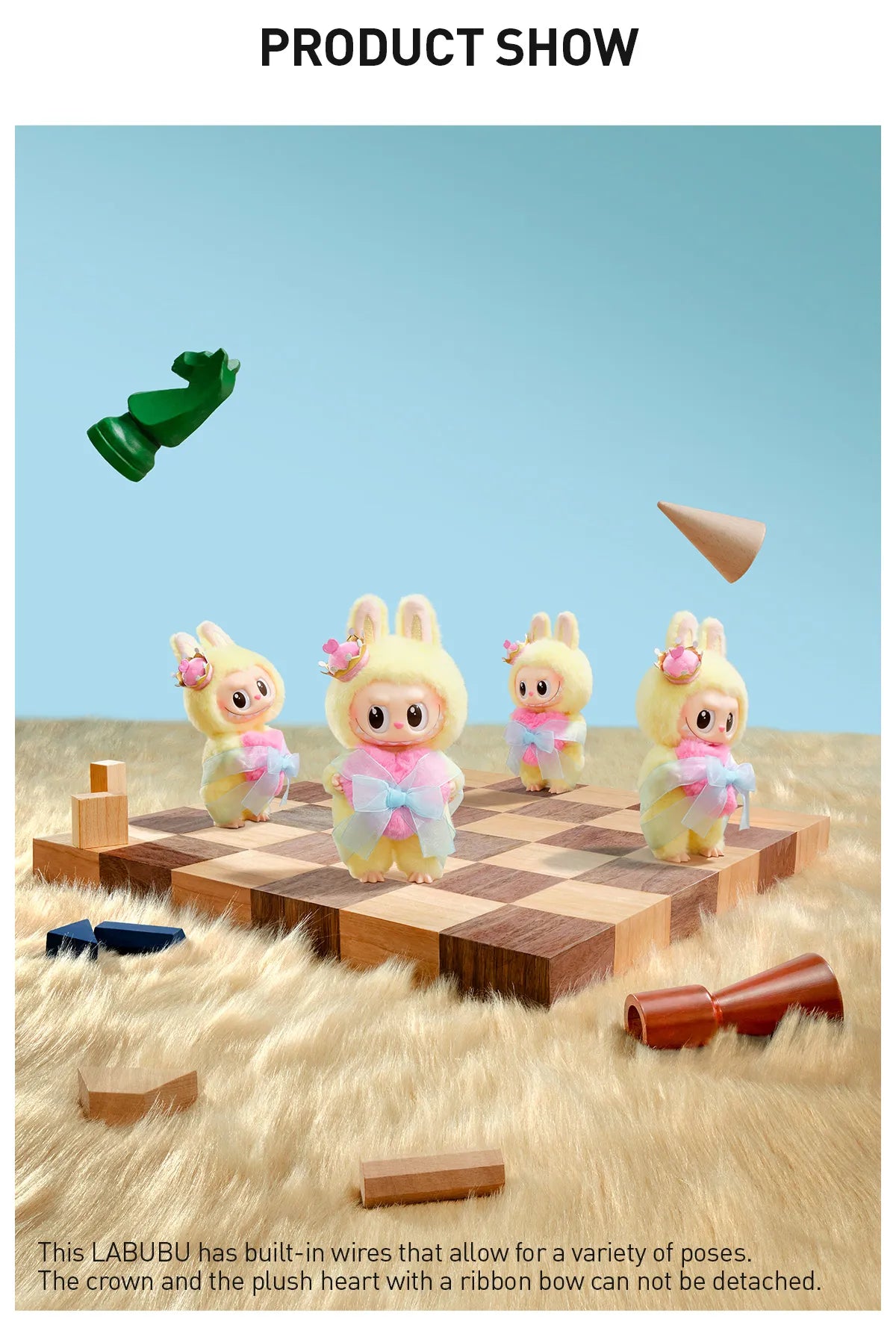 Labubu THE MONSTERS Let's Checkmate Series Pop Mart Authentic Vinyl Plush Hanging Card