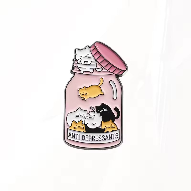 Cat Lover Pin Funny Positive Cute