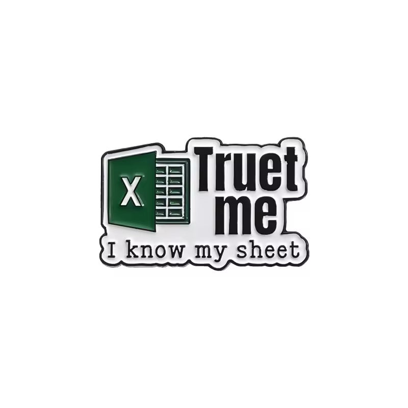 Data Analyst Finance Creative Pin with Excel Spreadsheets Funny