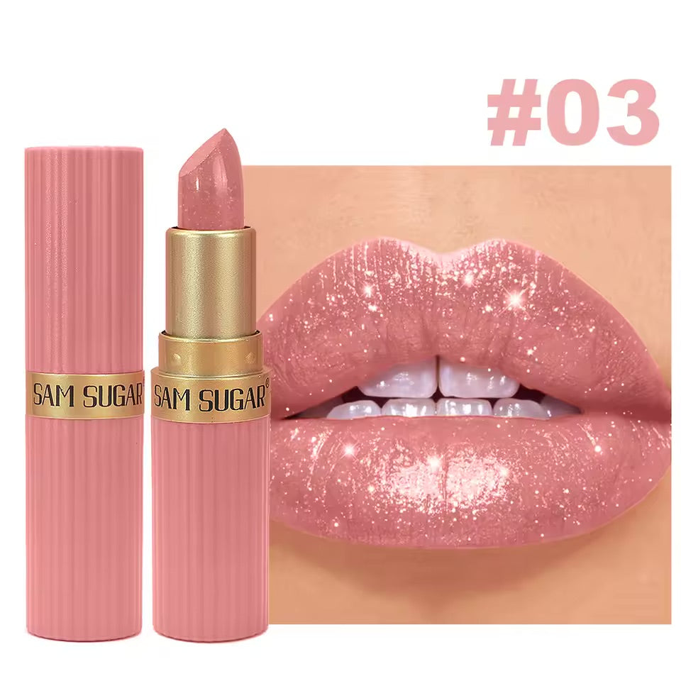 Glossy Pearl Moisturizing Lipstick with Natural and Long-Lasting Pearl Luster Waterproof and Easy-to-Apply Lip Gloss