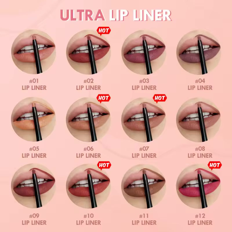 Waterproof Matte Lipliner Pencil Non-stick Moisturizing Lips
