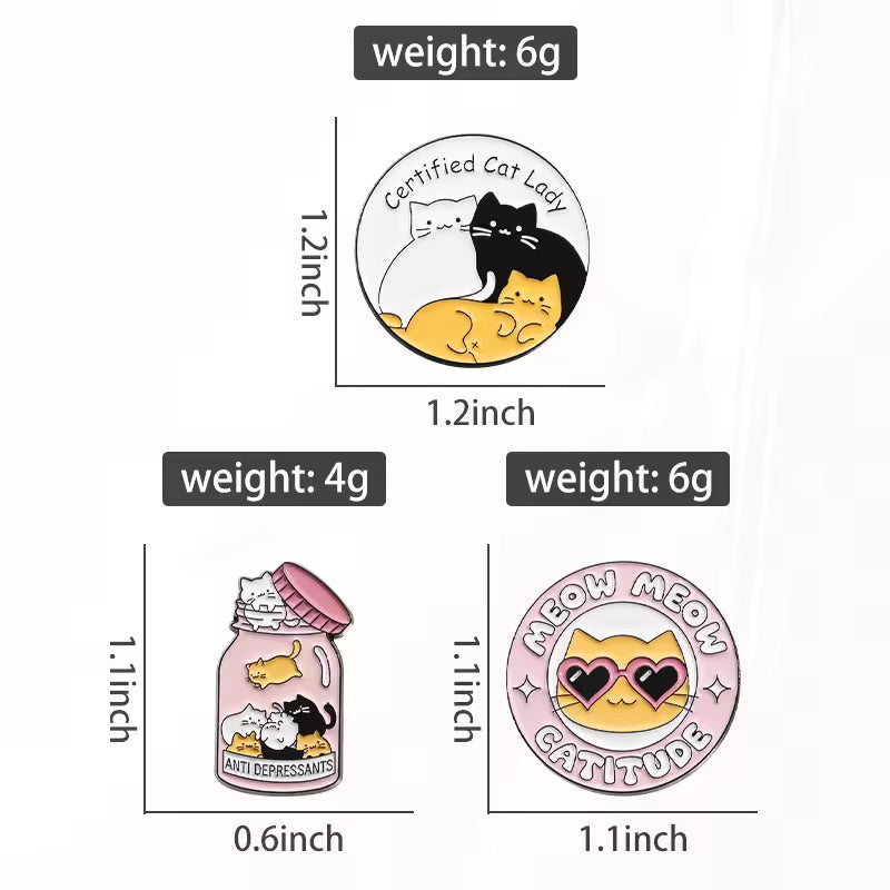 Cat Lover Pin Funny Positive Cute
