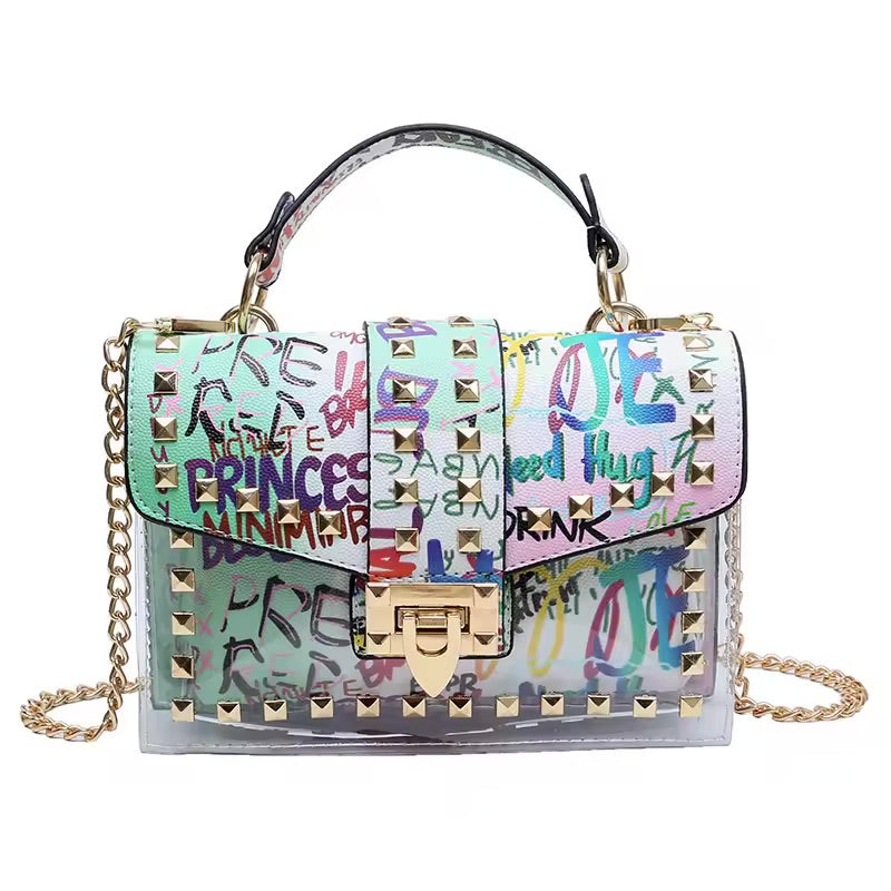 Graffiti Crossbody Bag Punk Rock Purse