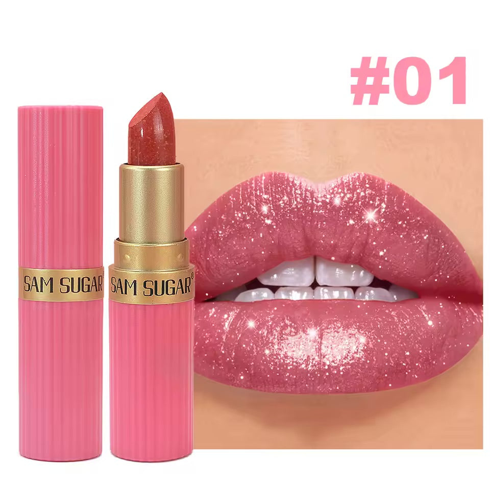 Glossy Pearl Moisturizing Lipstick with Natural and Long-Lasting Pearl Luster Waterproof and Easy-to-Apply Lip Gloss