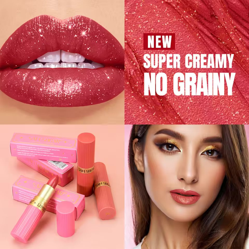 Glossy Pearl Moisturizing Lipstick with Natural and Long-Lasting Pearl Luster Waterproof and Easy-to-Apply Lip Gloss