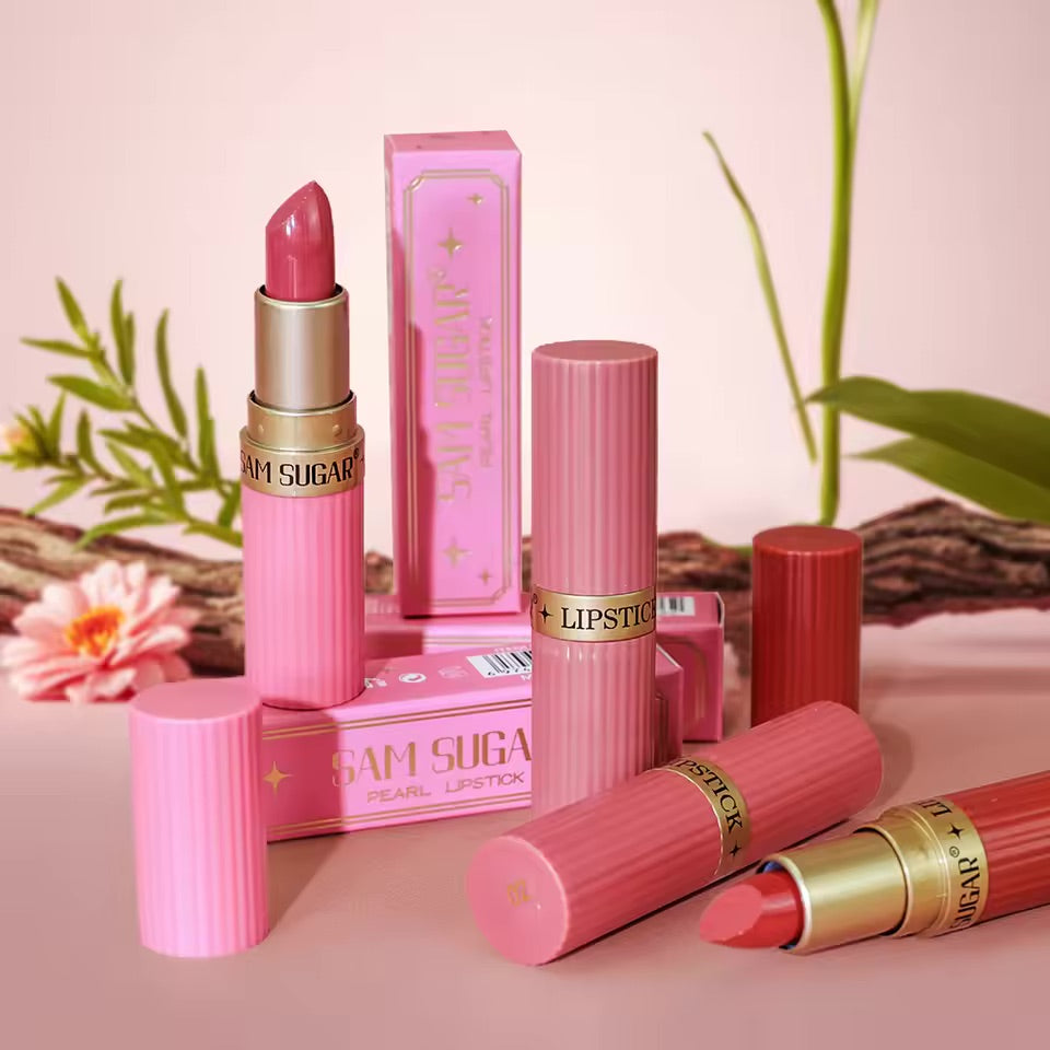 Glossy Pearl Moisturizing Lipstick with Natural and Long-Lasting Pearl Luster Waterproof and Easy-to-Apply Lip Gloss