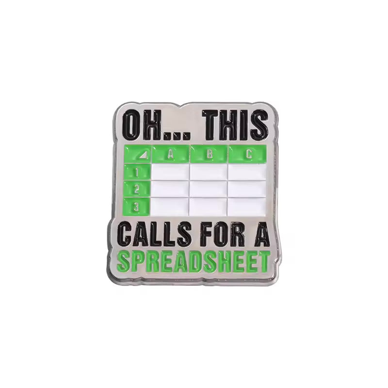 Data Analyst Finance Creative Pin with Excel Spreadsheets Funny