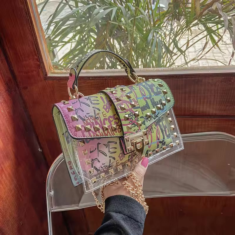Graffiti Crossbody Bag Punk Rock Purse