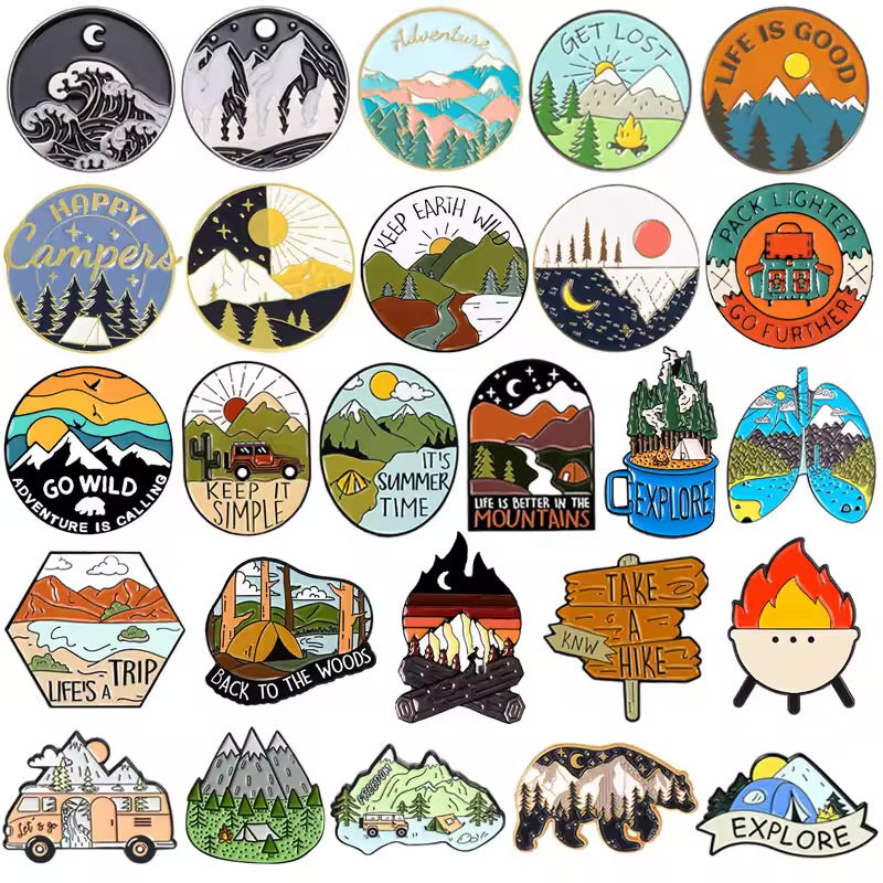 Outdoor Adventure Camping Pin