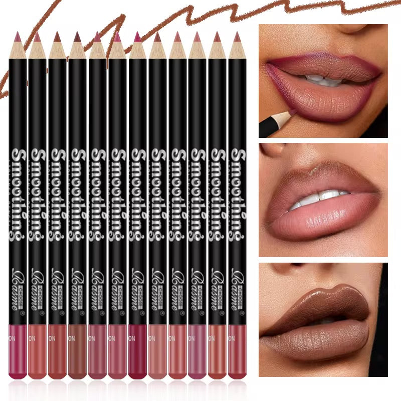 12 Lip Liners Bundle Long-Lasting Flawless Pount