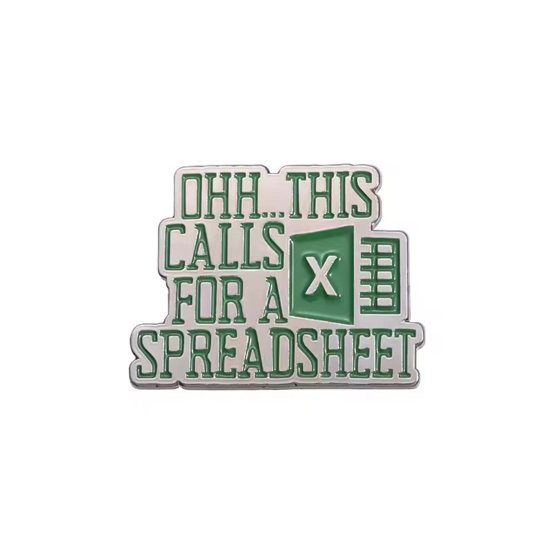 Data Analyst Finance Creative Pin with Excel Spreadsheets Funny
