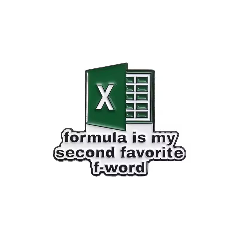 Data Analyst Finance Creative Pin with Excel Spreadsheets Funny