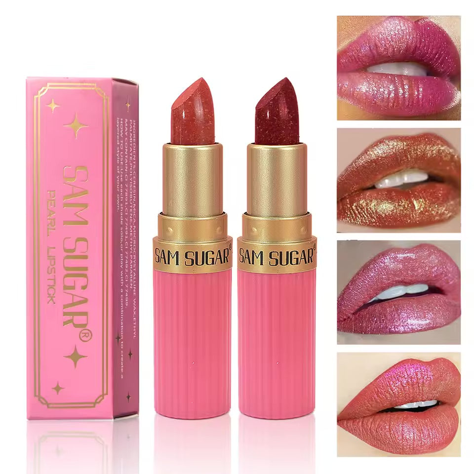 Glossy Pearl Moisturizing Lipstick with Natural and Long-Lasting Pearl Luster Waterproof and Easy-to-Apply Lip Gloss