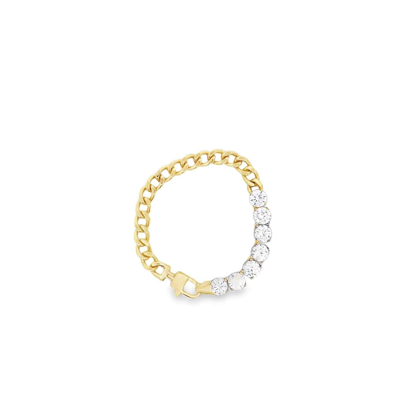 Thick Cuban Link with Clasp Tennis Bracelet