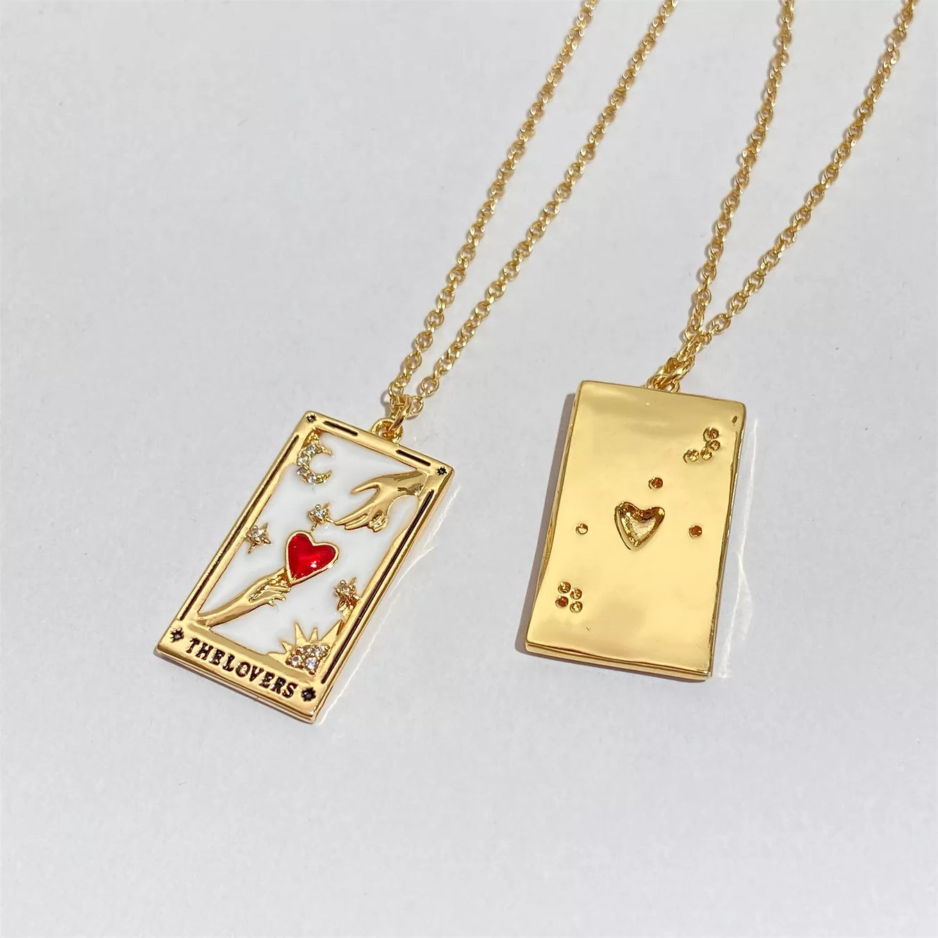 Tarot Card Necklace 18K Plated Tarnish Proof Waterproof Hypoallergenic Stainless Steel