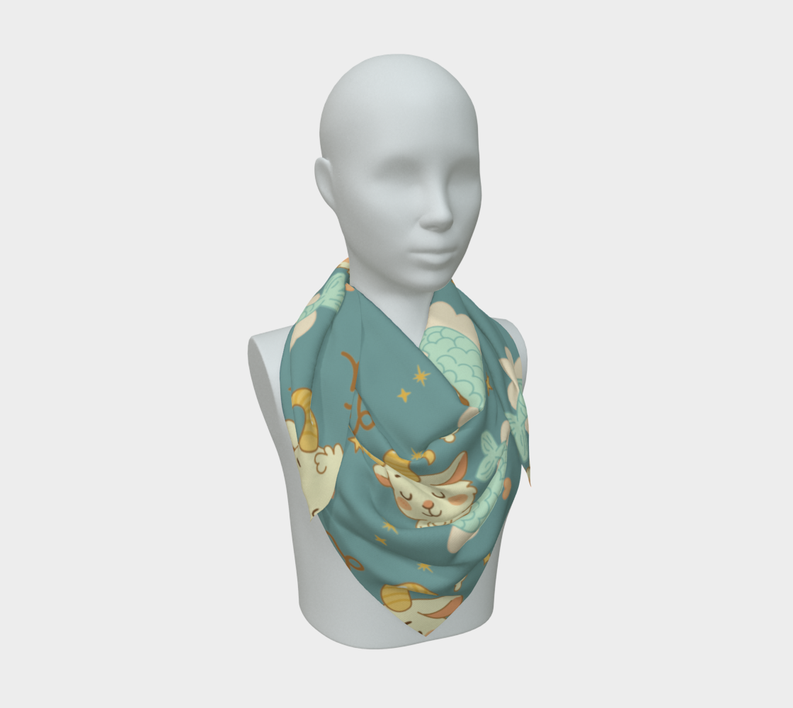 Capricorn Zodiac Sign Cute Pattern Print Scarf All Sizes