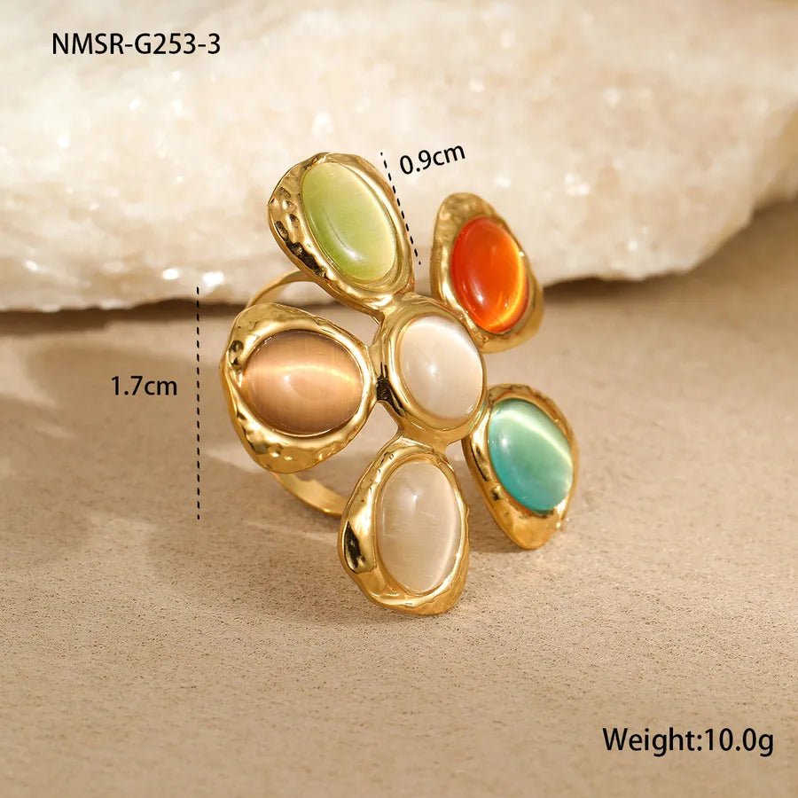 Flower Stainless Steel Twisted Rope Chain Pendant Necklace Multicolor - Canvas & Charms