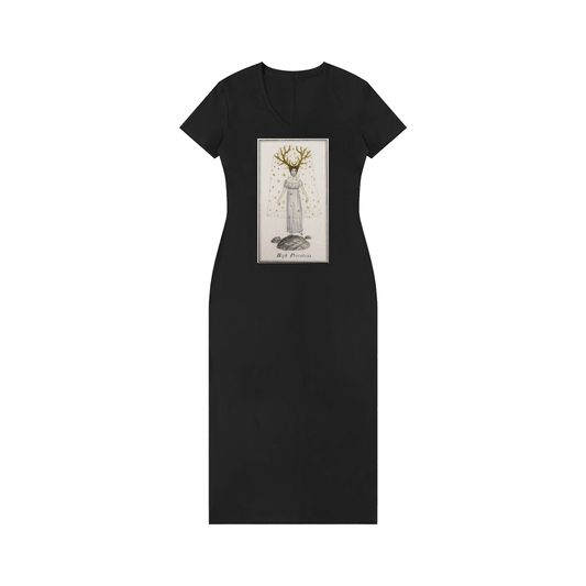 Tarot Dress Women's V-Neck Short Sleeve Slim Fit Maxi Dress - Canvas & Charms