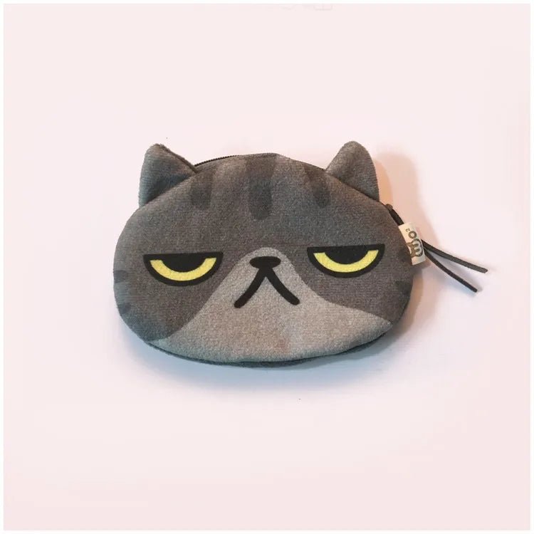 women's cat plush zipper coin purses - Canvas & Charms