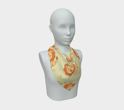 Leo Zodiac Sign Pattern Print Scarf