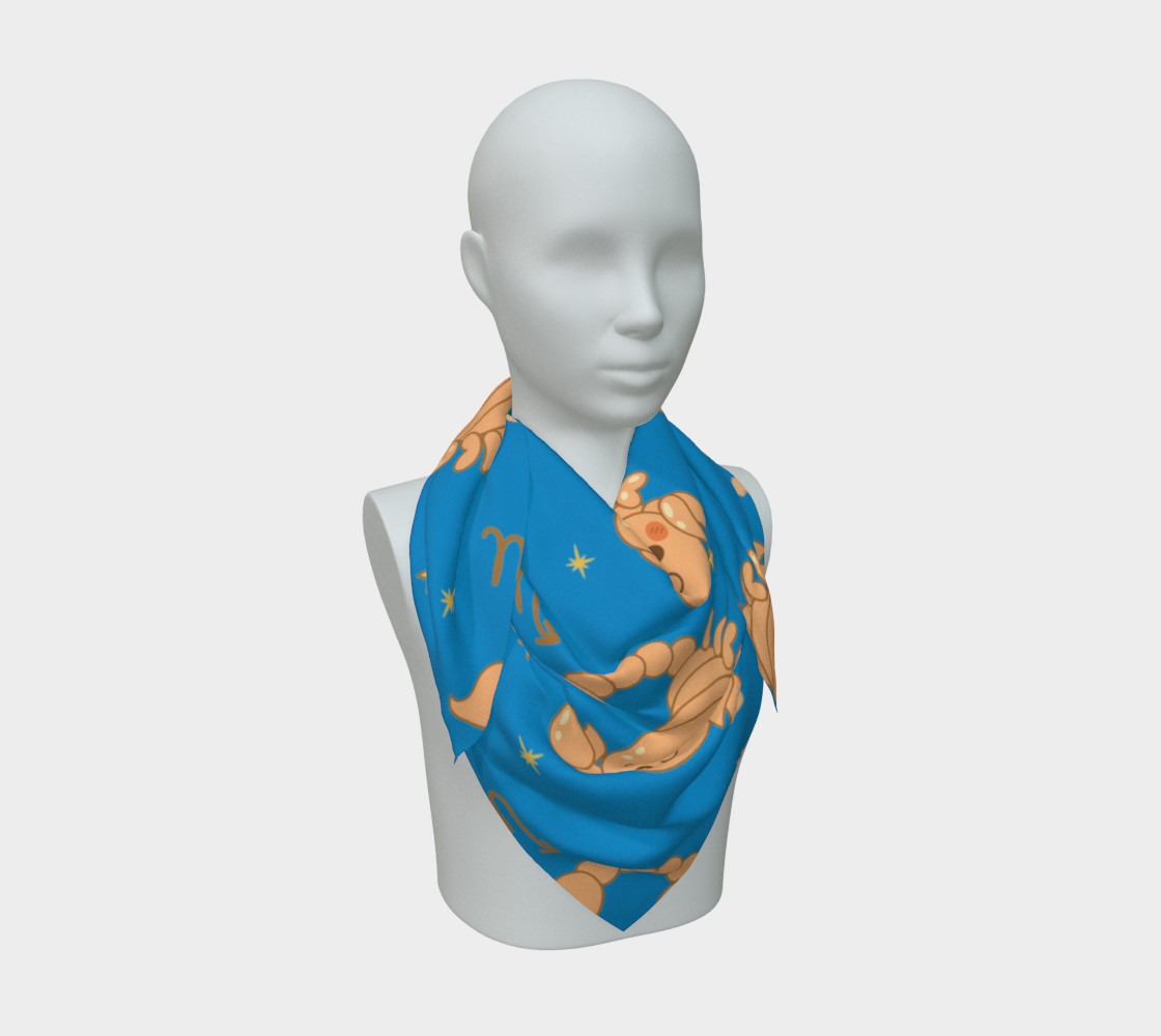 Scorpio Zodiac Sign Pattern Print Scarf