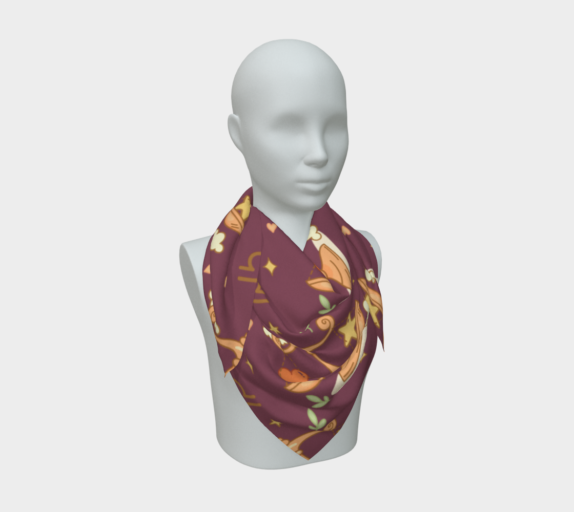 Libra Zodiac Sign Pattern Print Scarf
