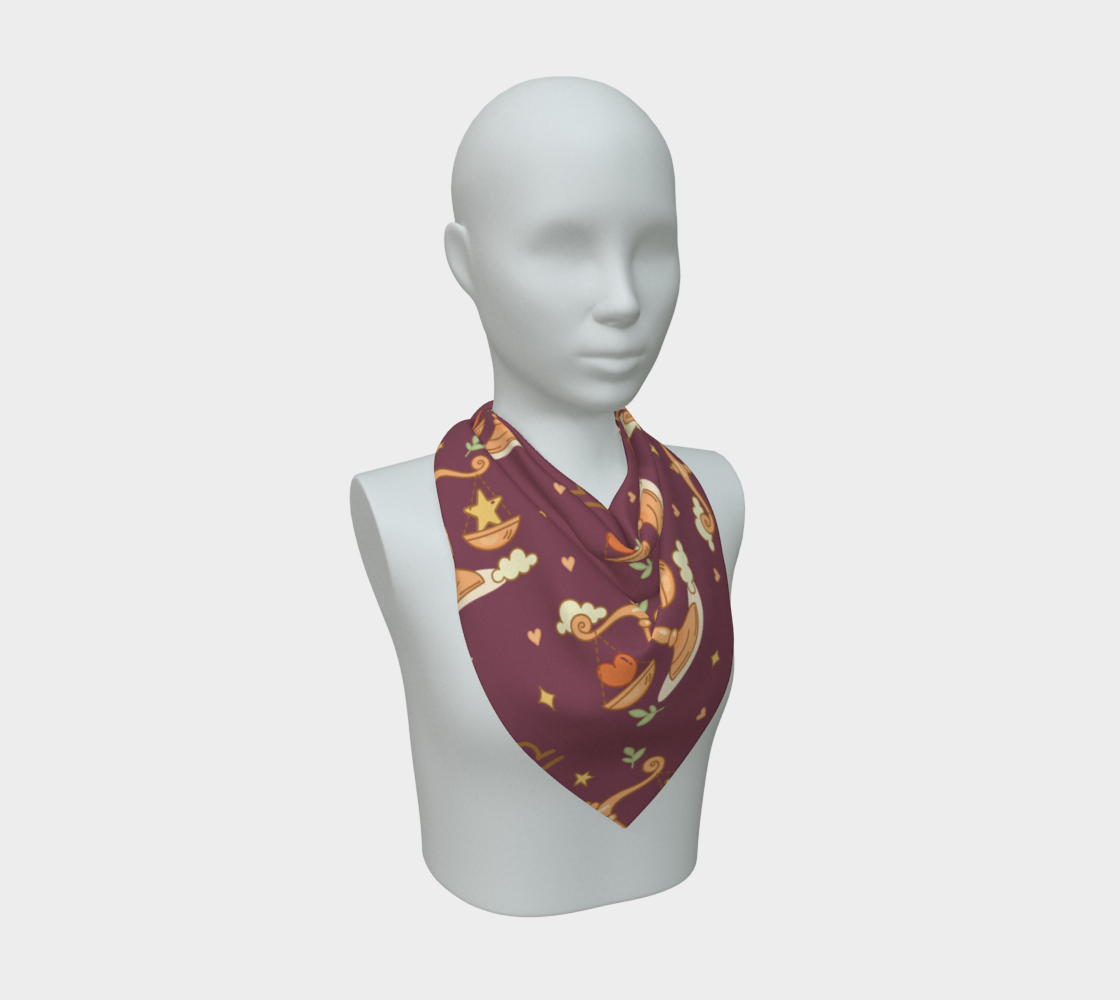 Libra Zodiac Sign Pattern Print Scarf