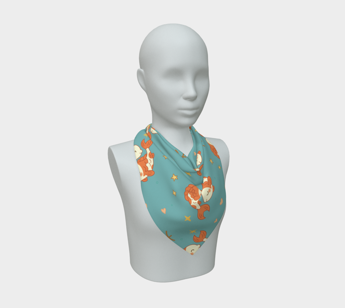 Pisces Zodiac Sign Cute Pattern Print Scarf