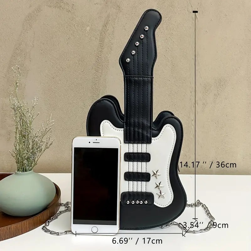 Guitar-Shaped Crossbody Bag