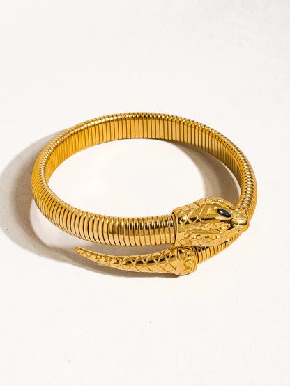 Serpent Bracelet Bangle 18K Gold Non-Tarnish