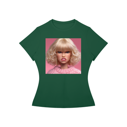 Funny Angry Barbie Doll Face Women’s Slim Fit Performance T-Shirt