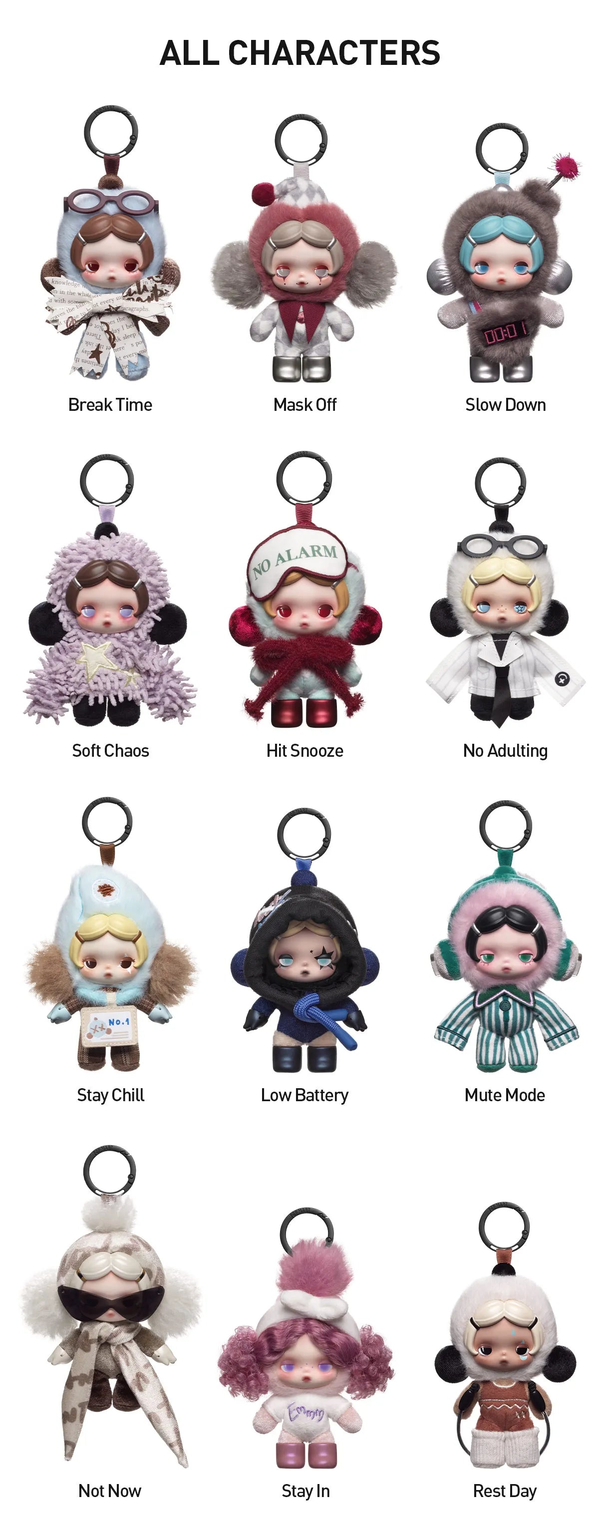 SKULLPANDA Off Mode Series Plush Doll Pendant