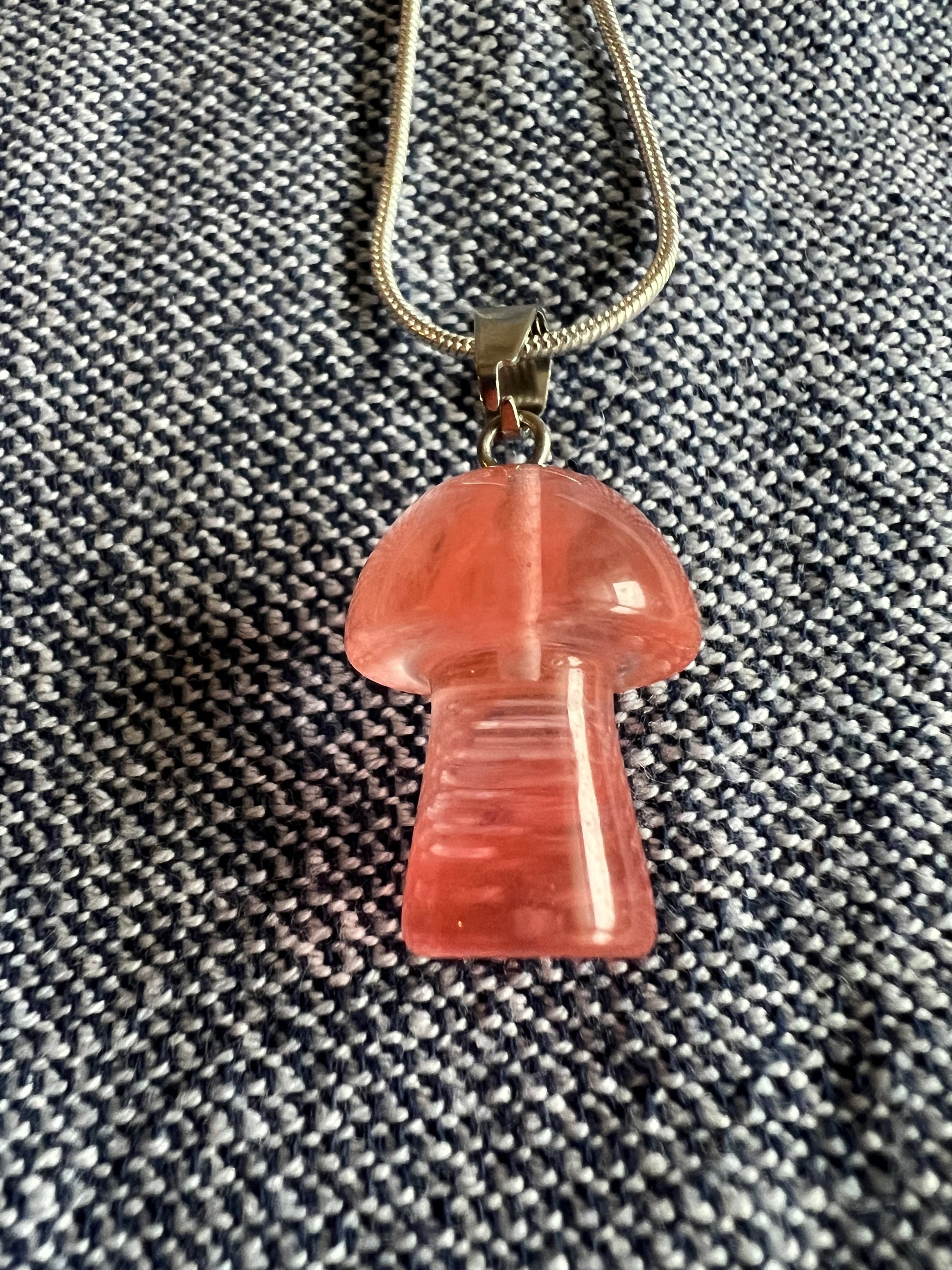 Mystery mushroom crystal pendant necklace
