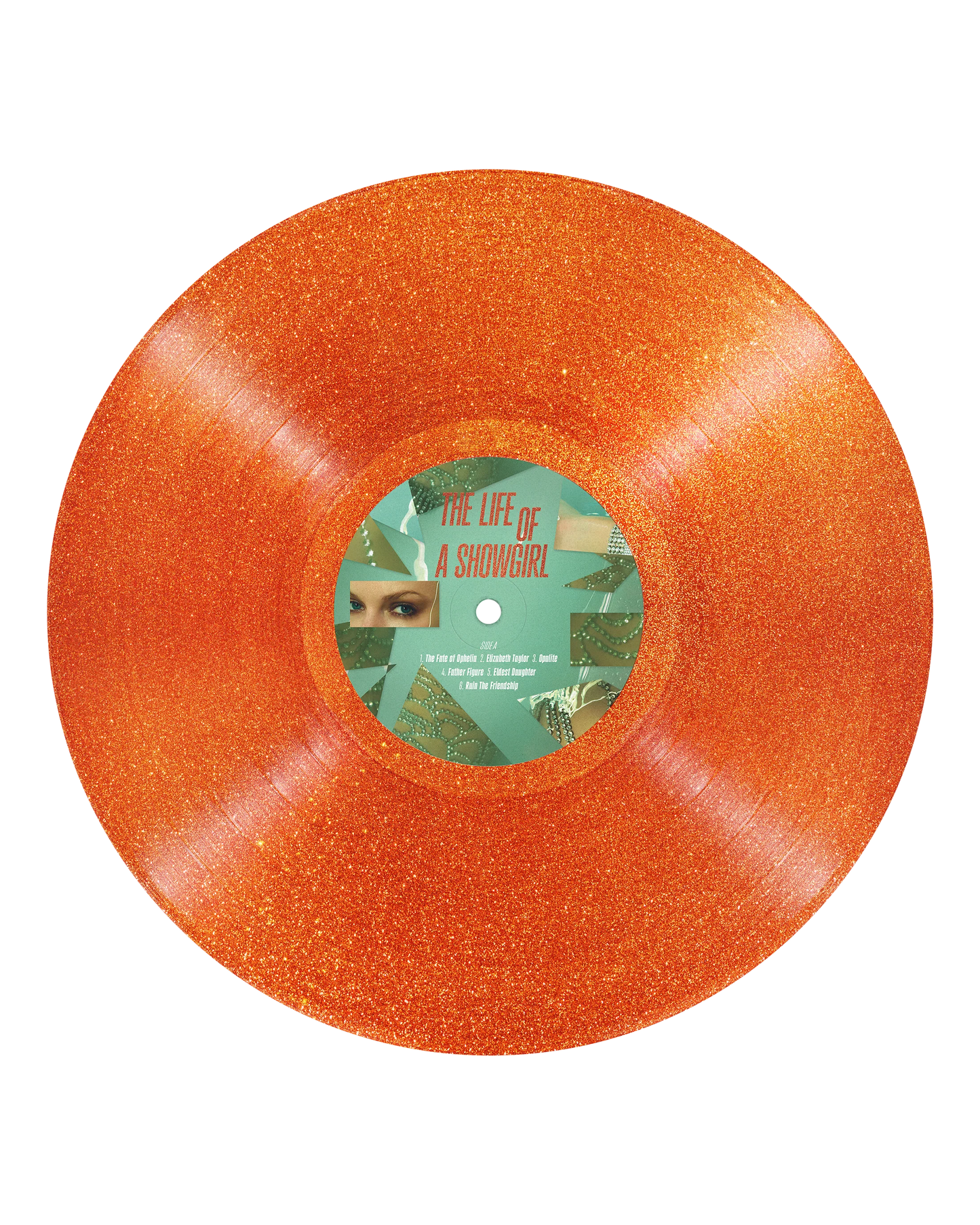 Taylor Swift Vinyl The Life of a Showgirl: Sweat and Vanilla Perfume Portofino Orange Glitter Vinyl