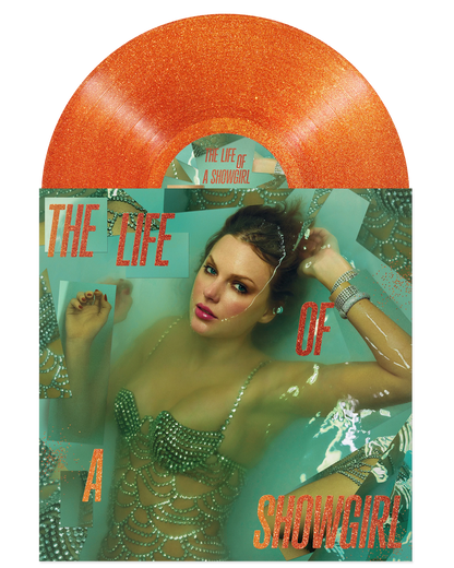 Taylor Swift Vinyl The Life of a Showgirl: Sweat and Vanilla Perfume Portofino Orange Glitter Vinyl