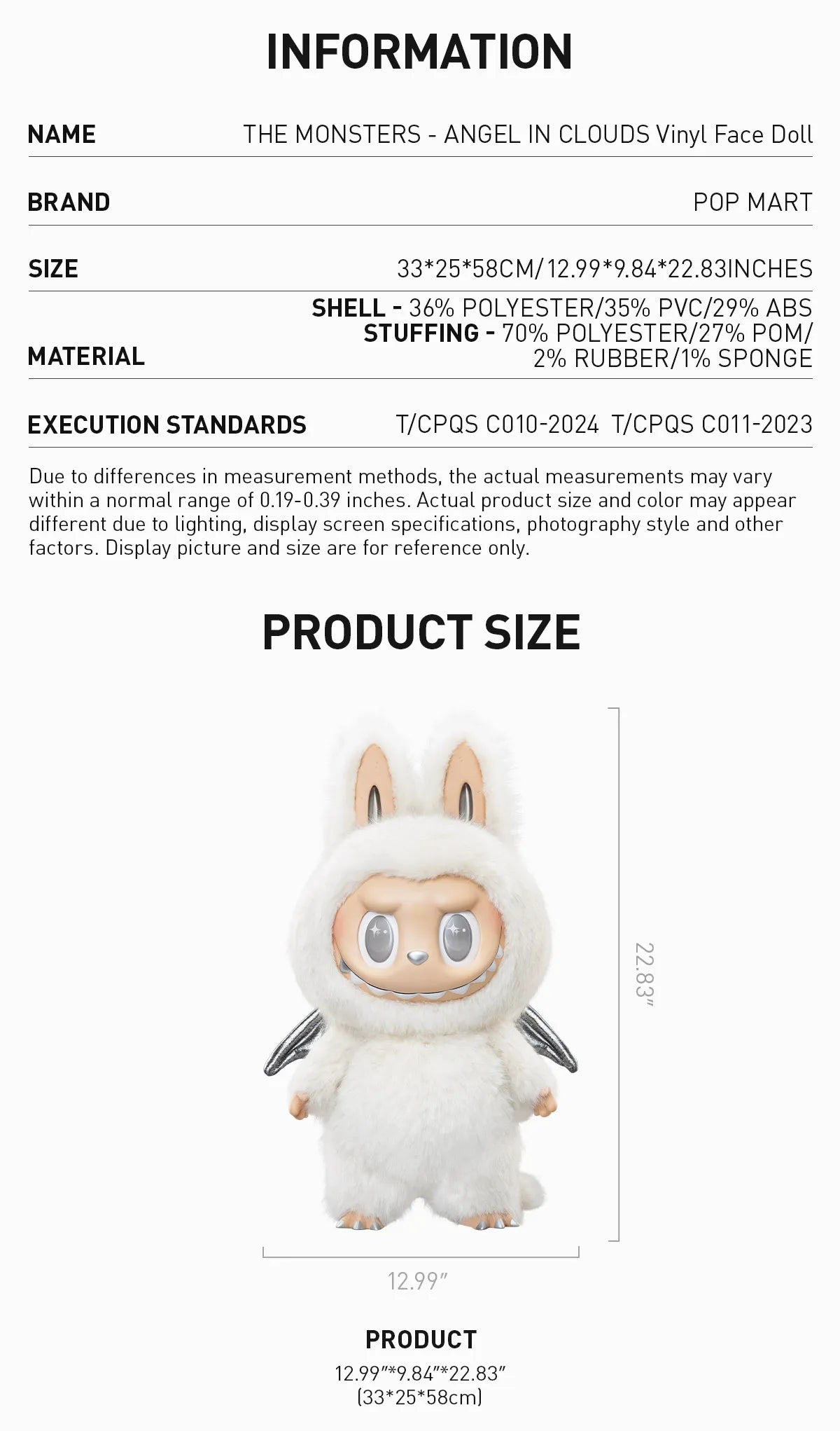 Labubu ANGEL IN CLOUDS Zimomo THE MONSTERS Authentic Pop Mart Vinyl Face Doll
